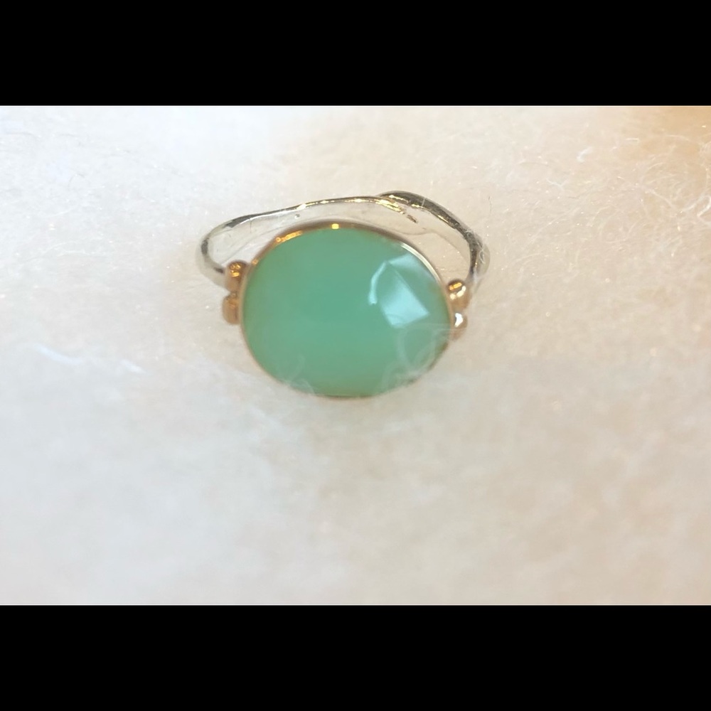 Rosecut Chrysoprase Ring, size 8